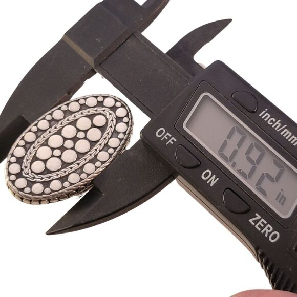 John Hardy Large Sterling Dot Oval Ring - Sz. 6.5 - Picture 11 of 11